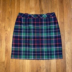 Christmas Womens plaid wool blend skirt size 12